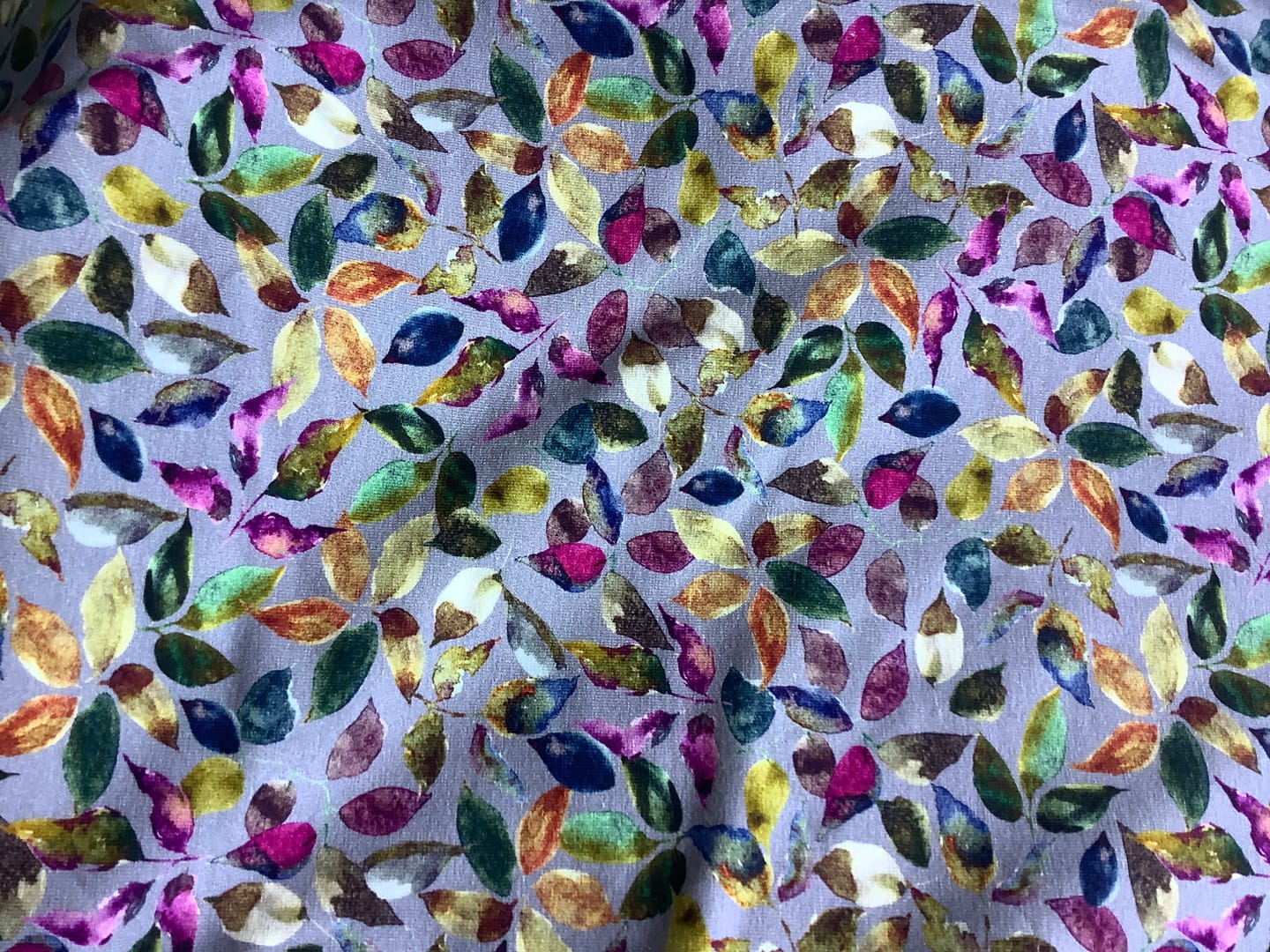 Customer photo review of Chroma Leaves Cotton Jersey Fabric