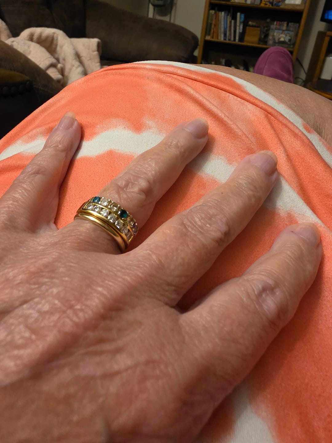 Customer photo review of Channel Set Moissanite Half Eternity Wedding Band Ring In Sterling Silver