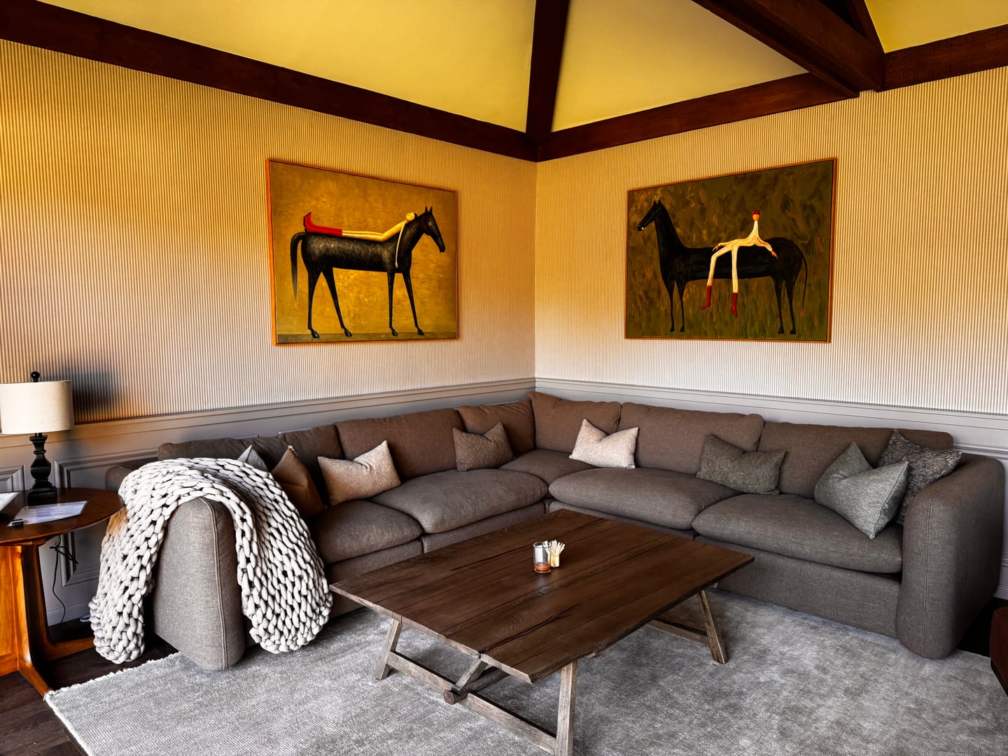 Customer photo review of Dreamy Companion – Modern Whimsical Canvas Art | Minimalist Surrealism Living Room Art