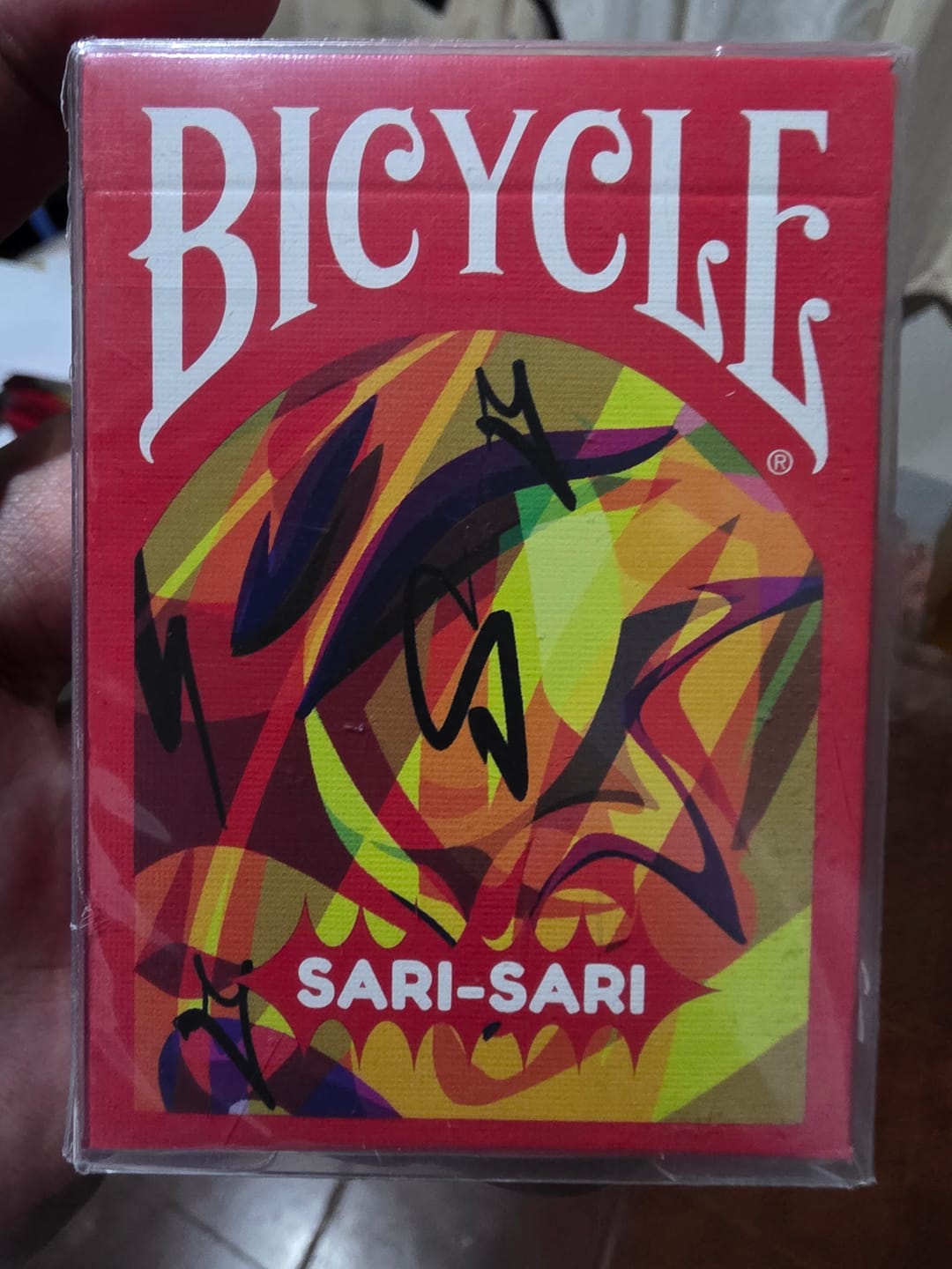 Customer photo review of Bicycle Sari-Sari Code Red Playing Cards