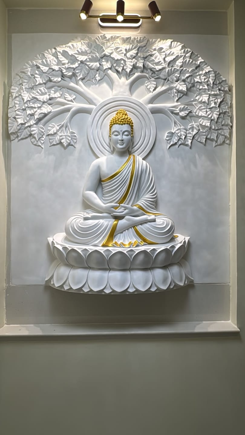 Customer photo review of 4.5ft Meditating Buddha Mural on Lotus | The Bodhi Tree🌳
