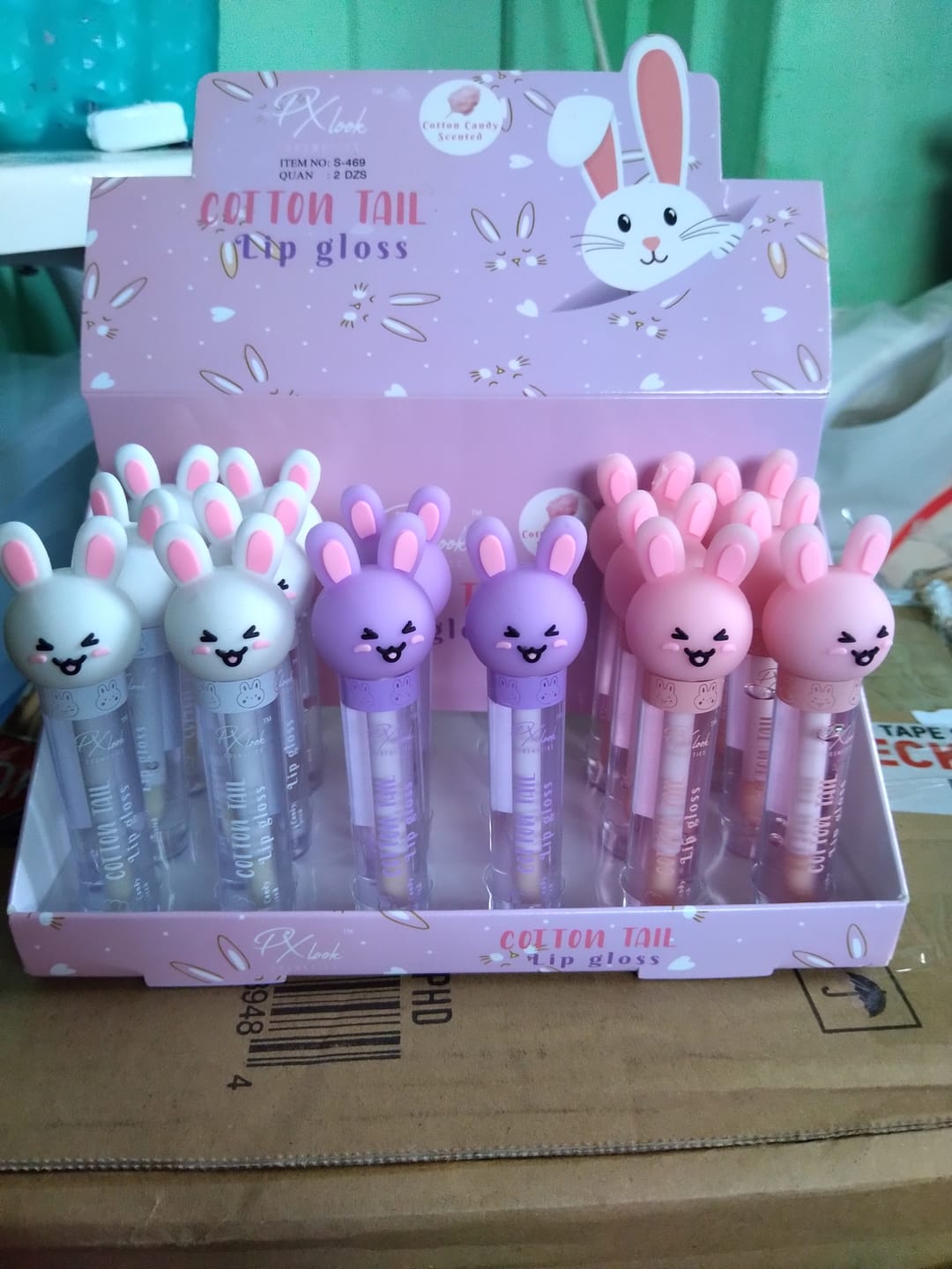 Customer photo review of PX Look Cotton Tail Lip Gloss - Wholesale Display 24 Units (S-469)