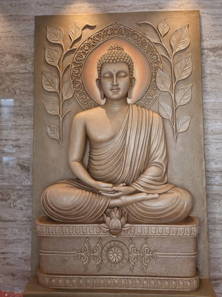 Customer photo review of Serene Bodhi Buddha Wall Mural – 8x5 ft Premium Finish Like Stone
