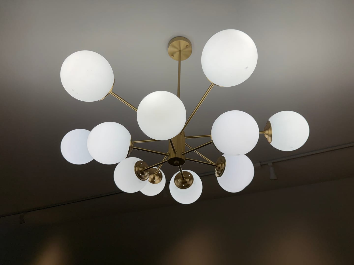Customer photo review of Opal Glass Globe Sputnik Chandelier