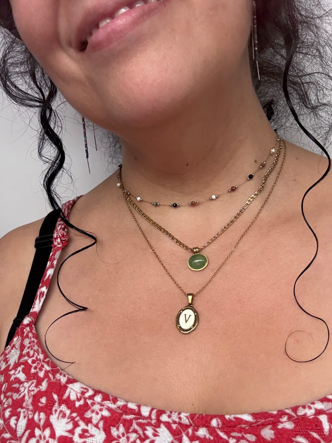 Customer photo review of Liza Jade Pendant Necklace