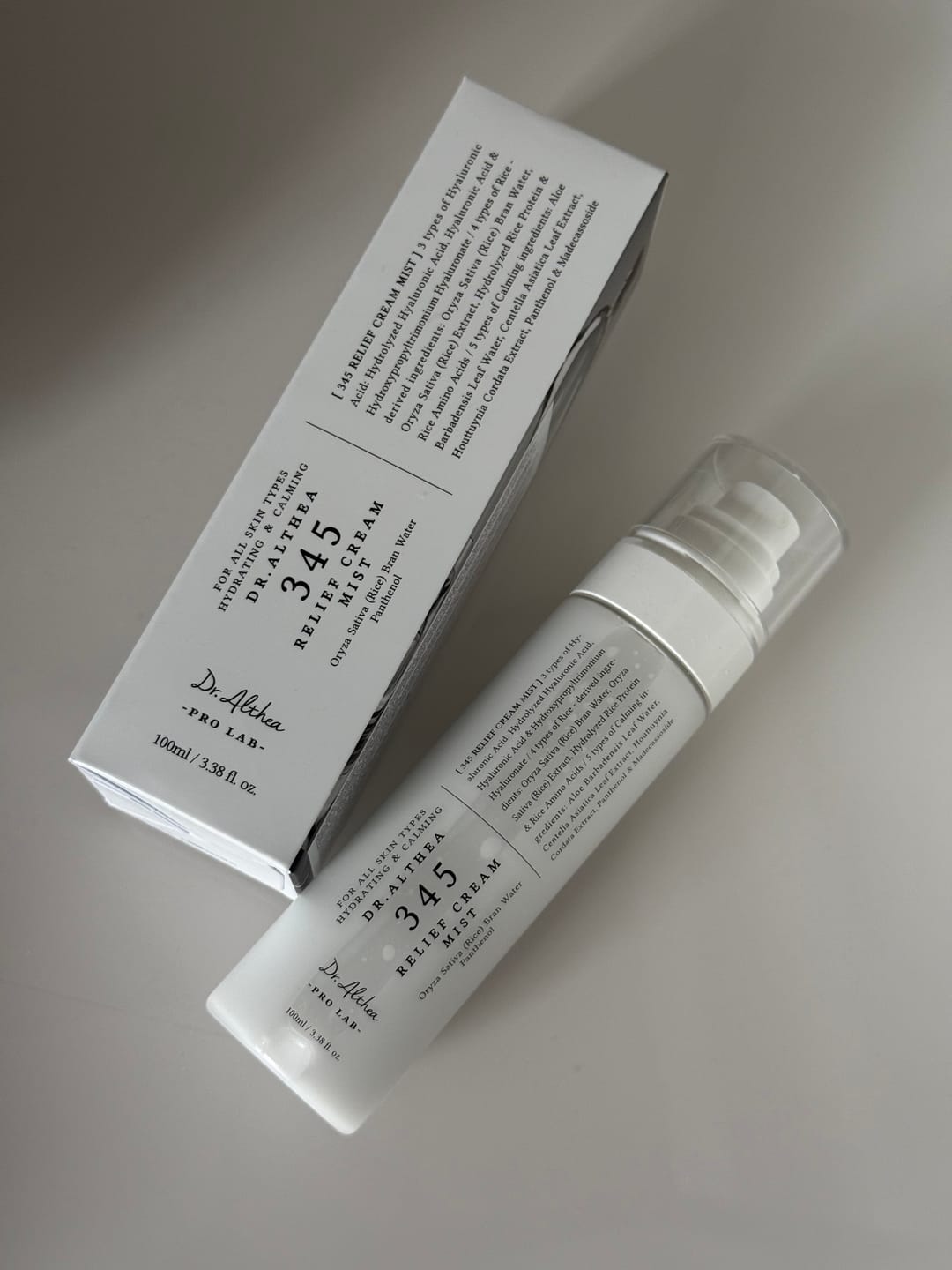 Customer photo review of Nomierinošs un atjaunojošs krēma mists Dr. Althea 345 Relief Cream Mist