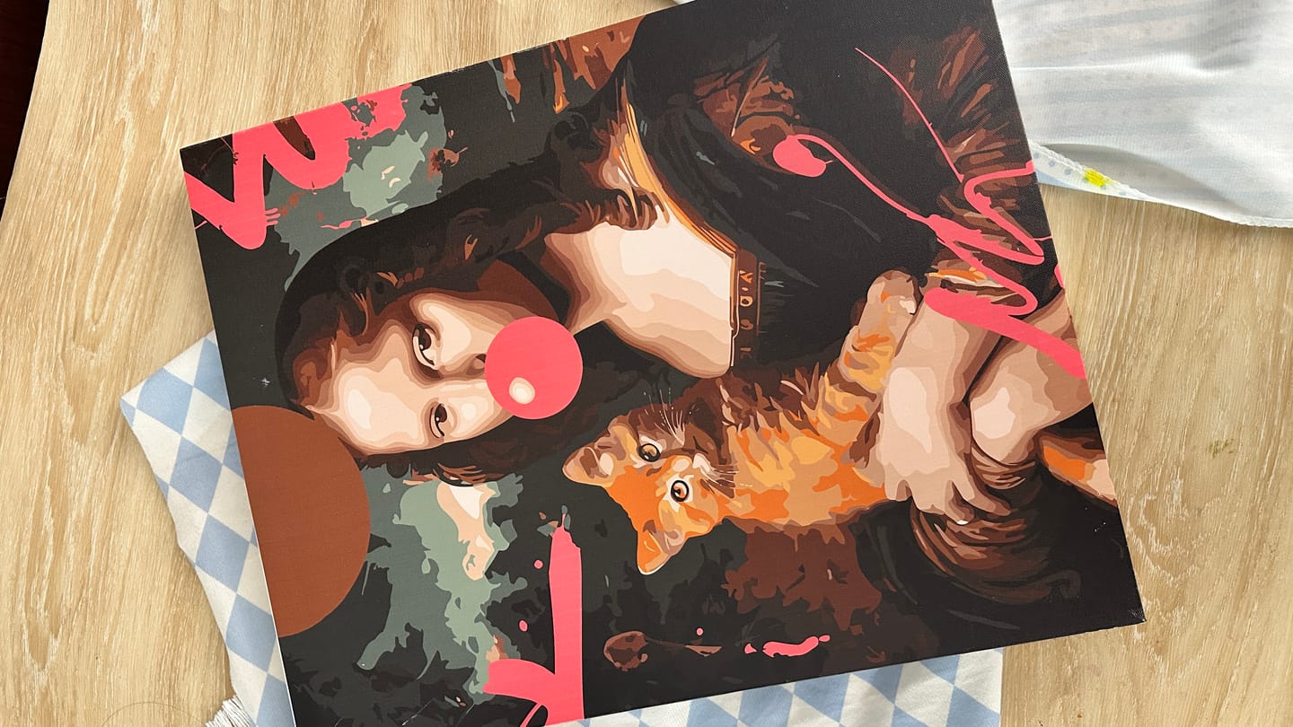 Customer photo review of Mona and the Cat | Paint by Number