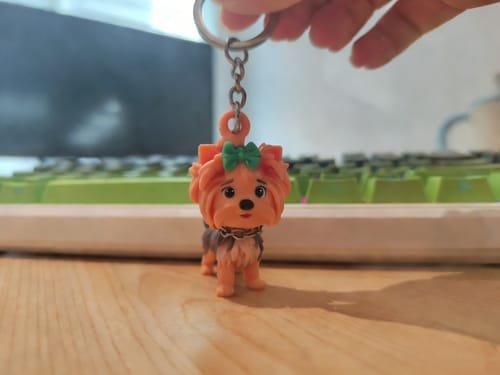 Customer photo review of Personalized 3D Keychain from Photo – Custom Bag Charm Gift for Him & Her