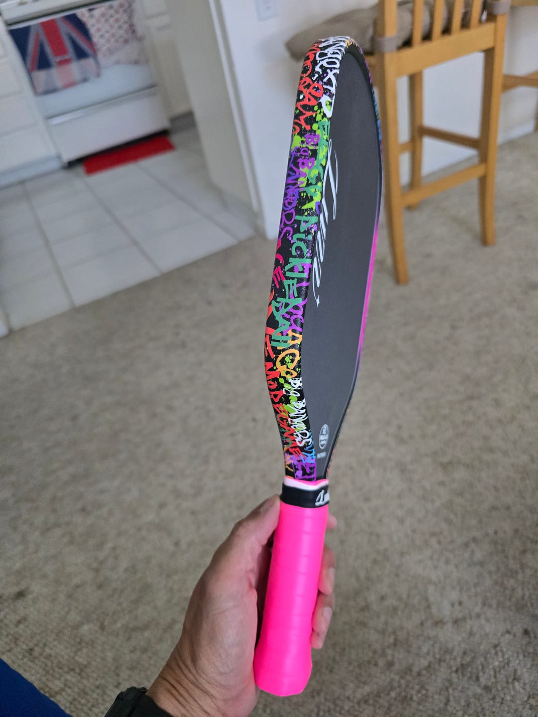 Customer photo review of Carbon Fiber Lite Edge Tape (3 pack) - Pickleball Paddle Edge Tape