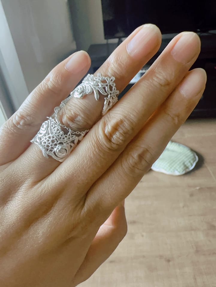 Customer photo review of Rebellious Tenderness Baroque Lace Adjustable Ring™