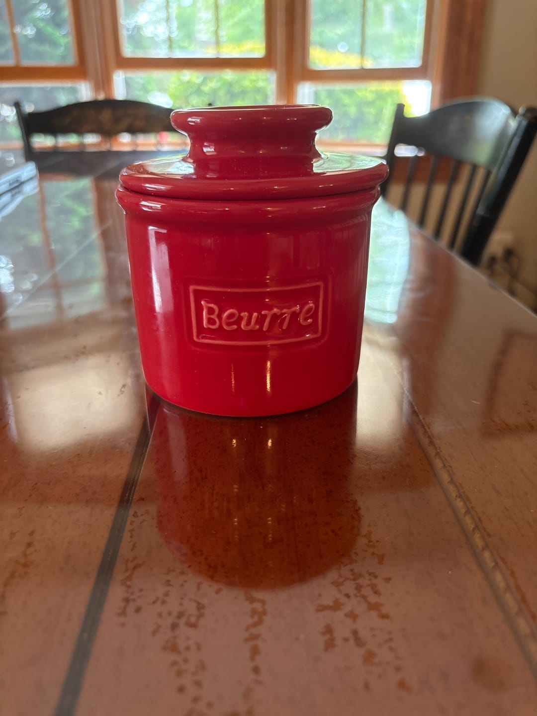Customer photo review of Maraschino Red Cafe Retro Butter Bell Crock