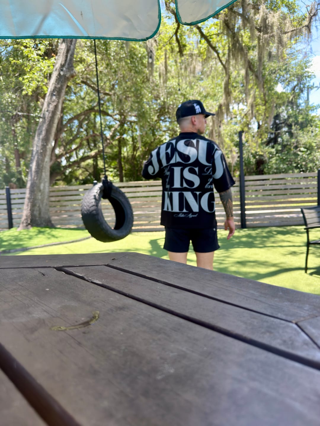 Customer photo review of [PRE-ORDER - SHIPS MAY 20TH] Jesus is King Jumbo Print Tee - Black (Oversized)