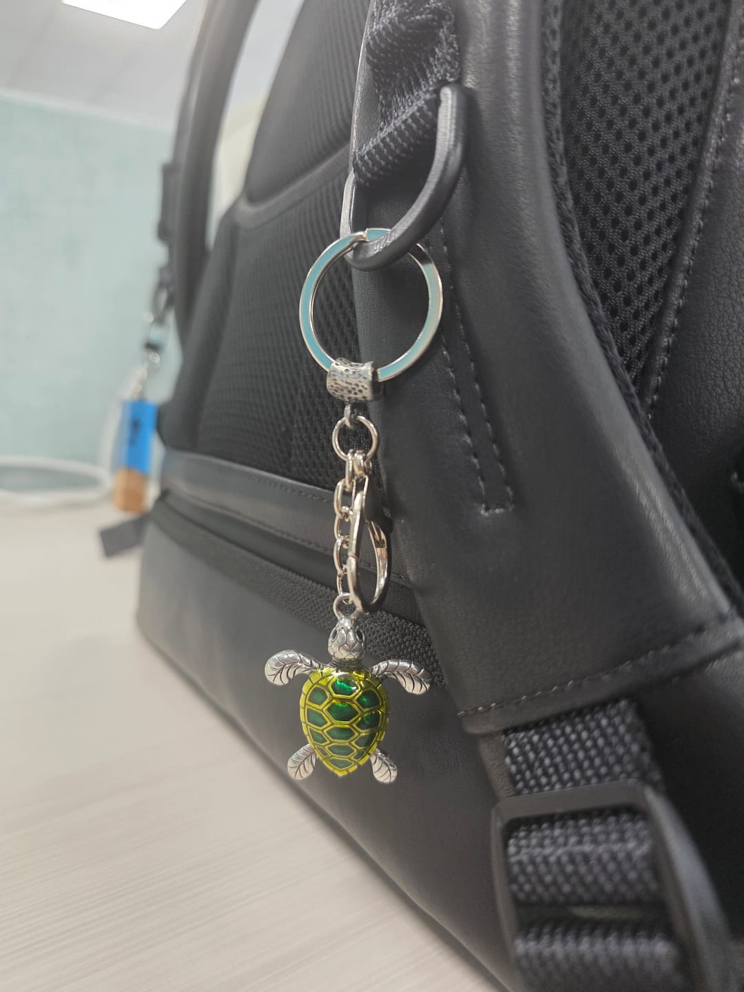 Customer photo review of Real Silver 925 key chain: Green Turtle