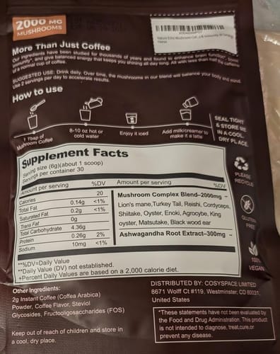Customer photo review of Mushroom Coffee 11 in 1 Mushrooms with Ashwagandha