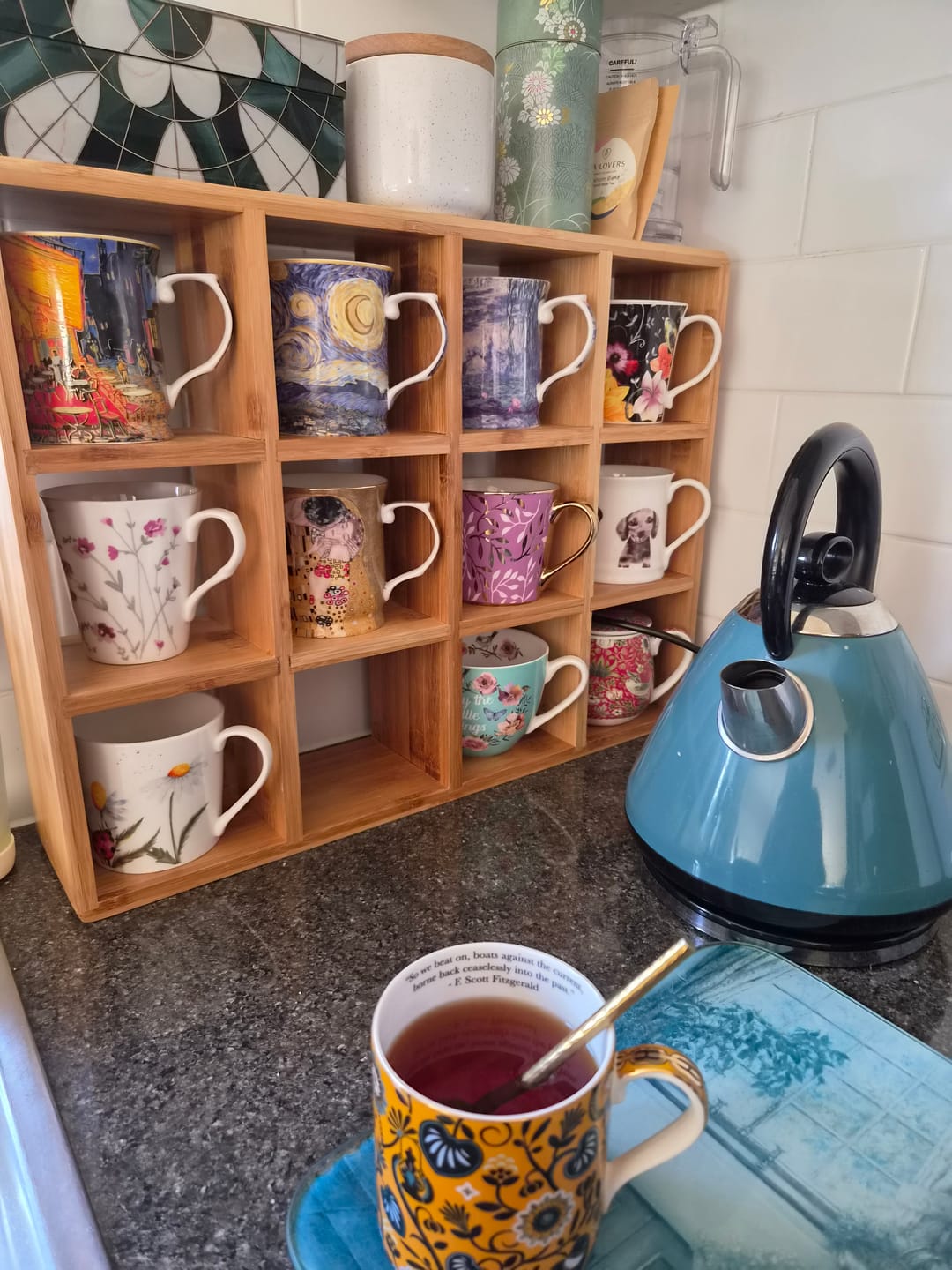 Customer photo review of Coffee Tea Mug Cup Display Shelf (12 Cube)