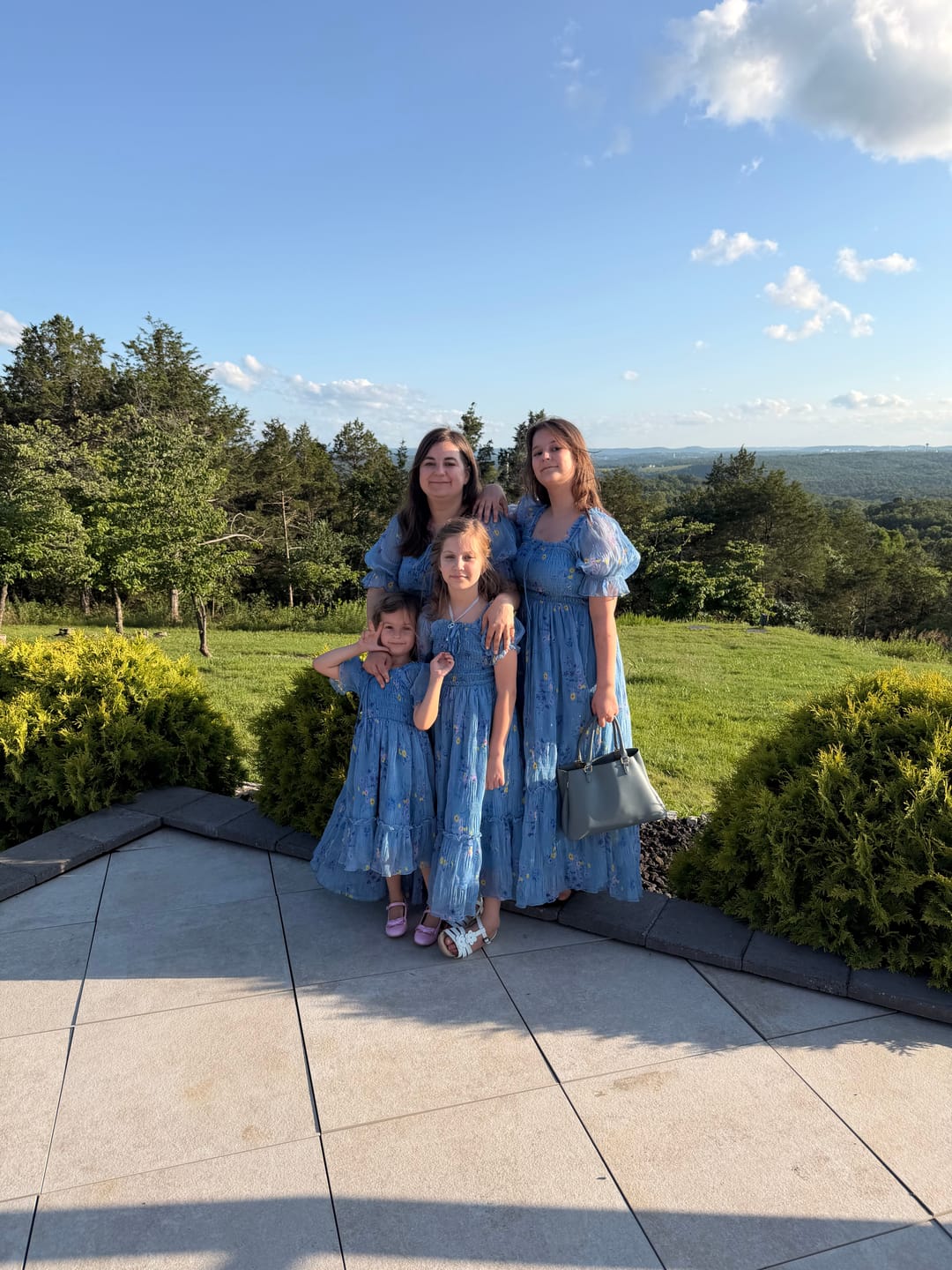 Customer photo review of Crinkled Chiffon Dress - Dusty Blue