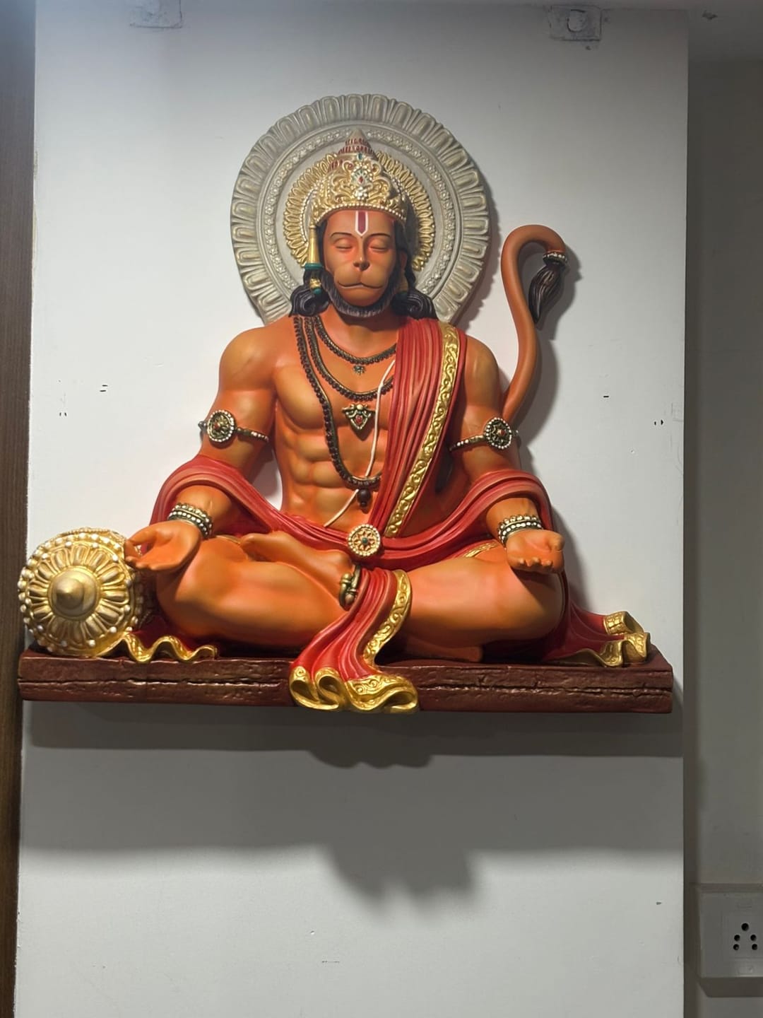 Customer photo review of Shri Hanuman Dhyana Mudra Wall Mural – 3x3ft | Elevate Your Home’s Energy with Dhyani Hanuman