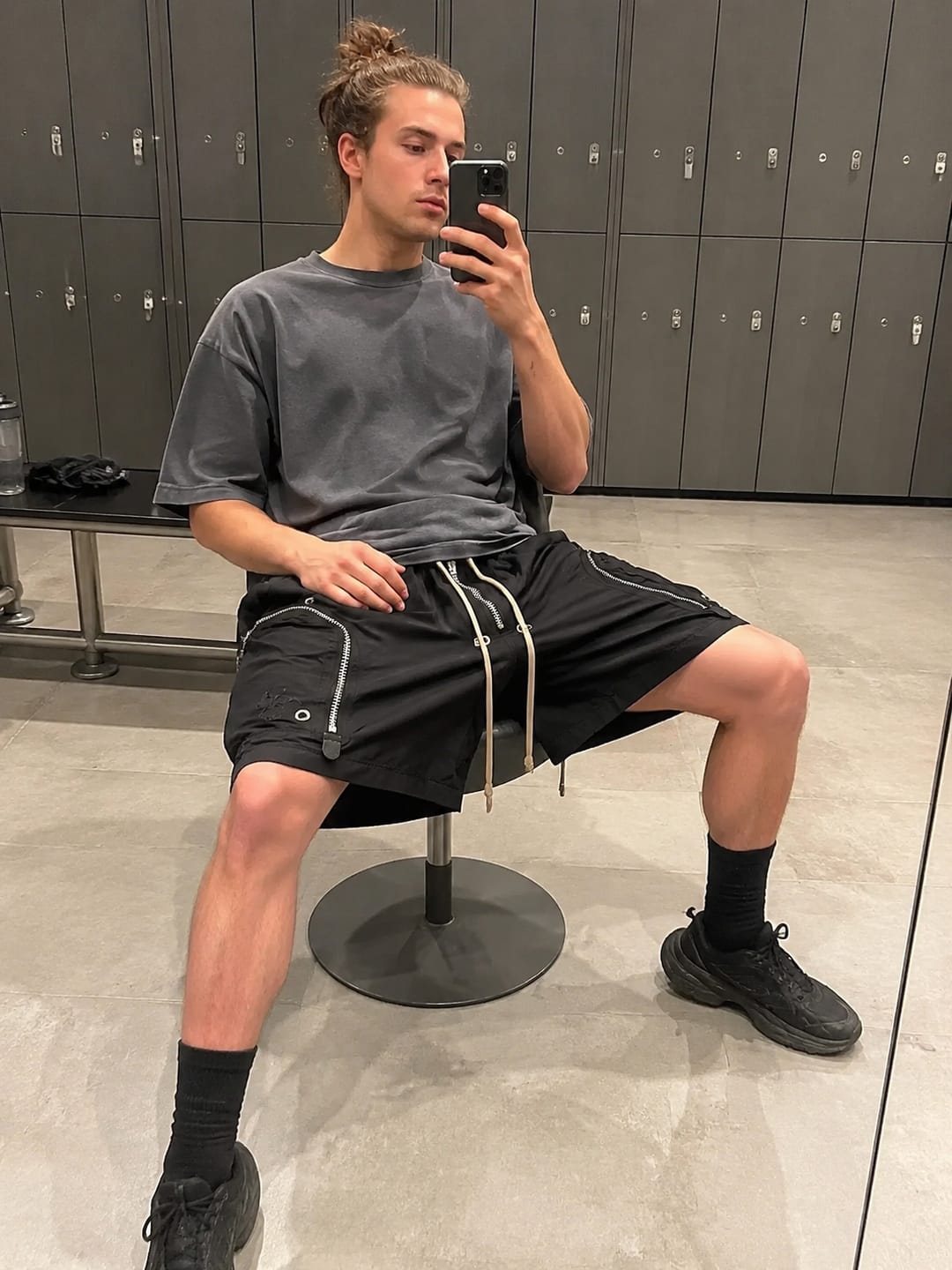 Customer photo review of Zip Functional Techwear Shorts
