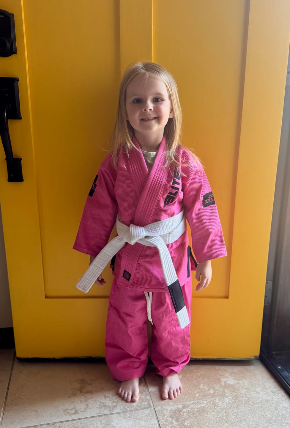 Customer photo review of Core Pink Brazilian Jiu Jitsu Kids BJJ Gi