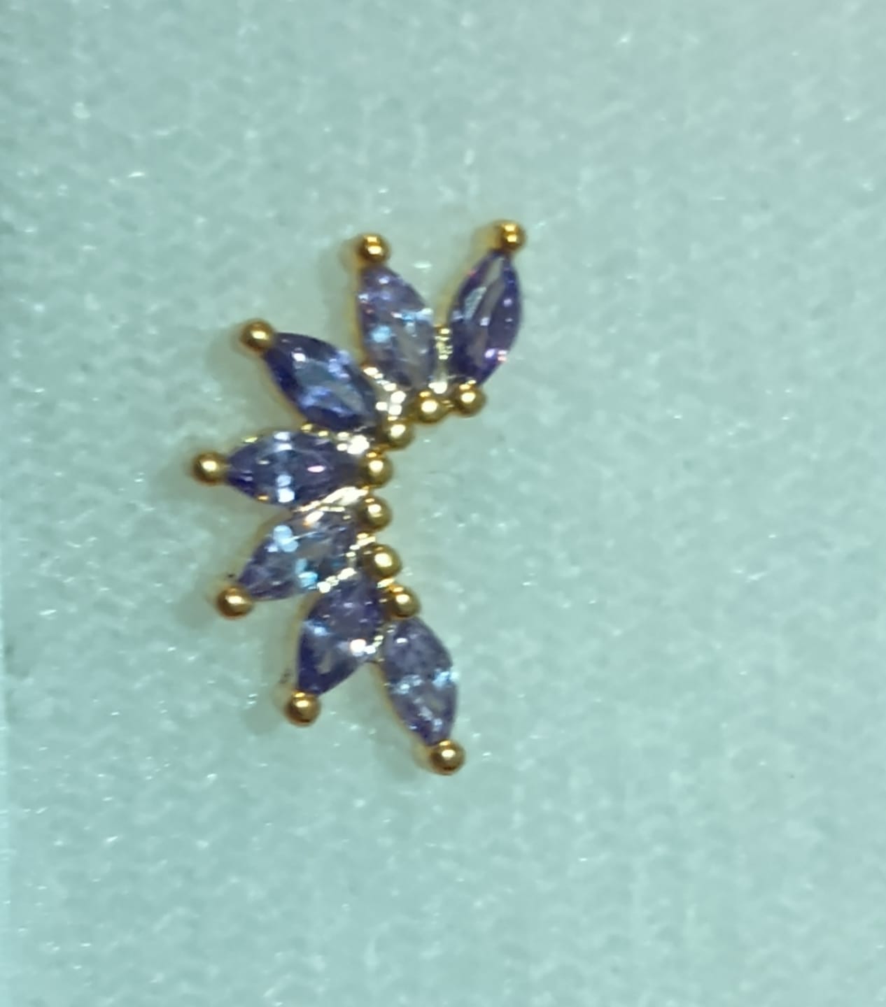 Customer photo review of Arete Ala Zirconia Primera Perforacion Acero Inoxidable