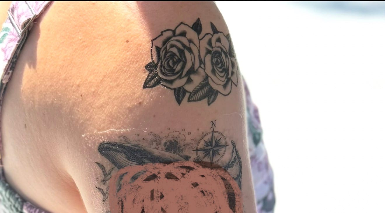 Customer photo review of Elegant Roses Tattoo