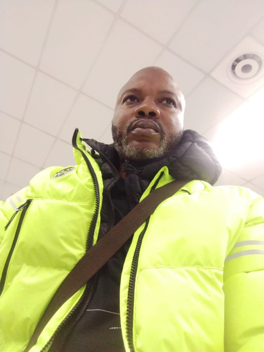 Customer photo review of Bionic L/Sleeve Puffer With Hood Reflective Yellow