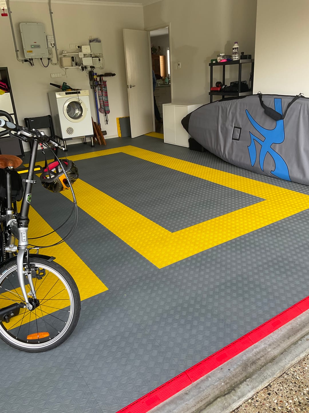 Customer photo review of Double Garage Modular Floor Tile Kit – Full Coverage Interlocking Garage Flooring System