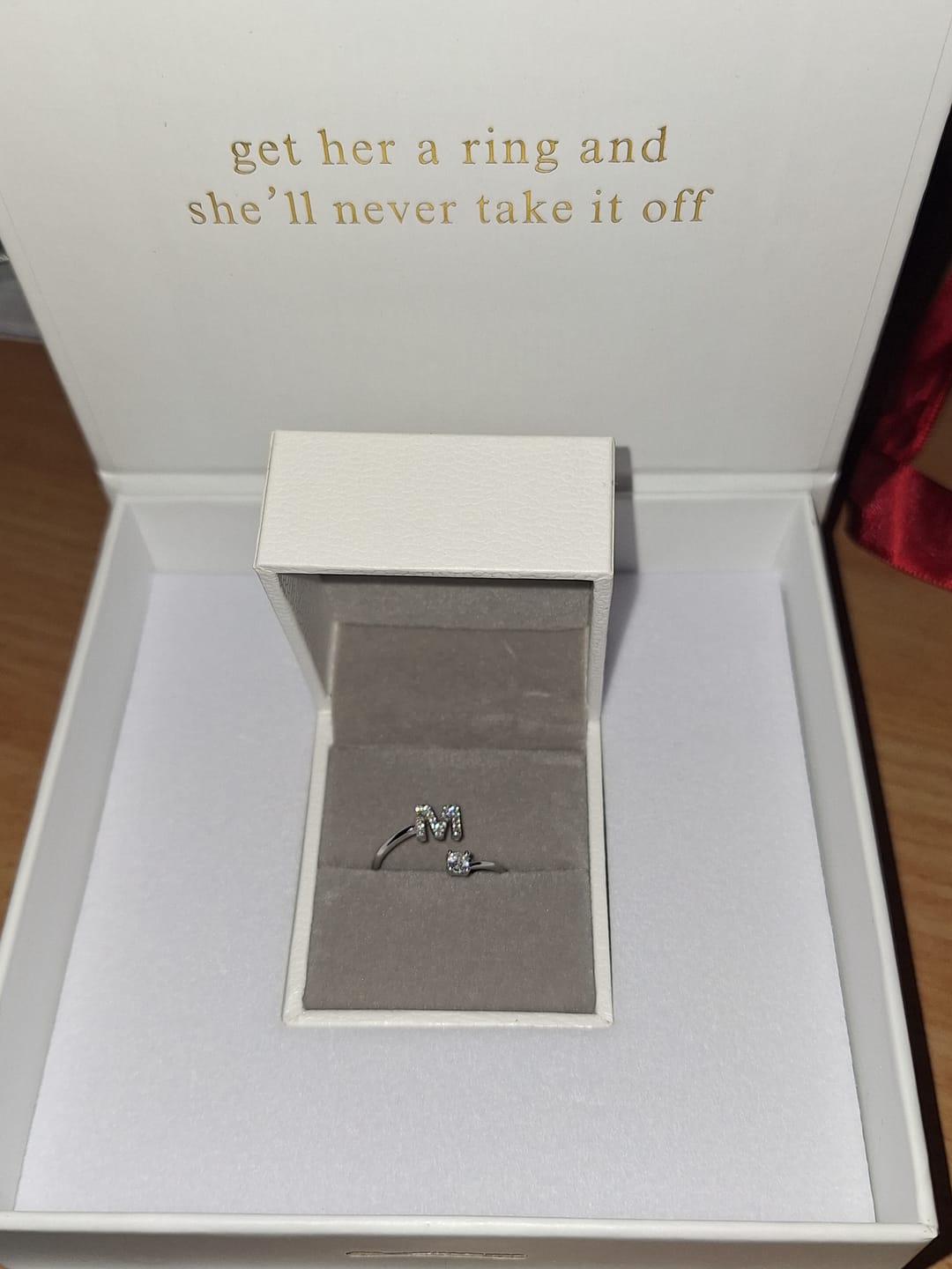 Customer photo review of Initial Sterling Silver Ring