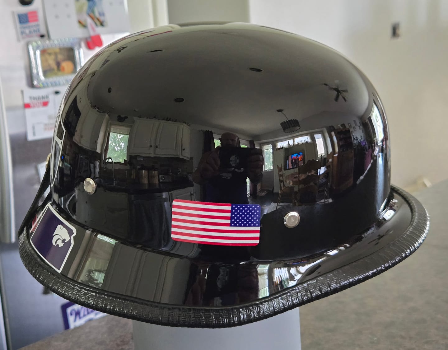 Customer photo review of Lightweight Mayan DOT Germanator Helmet / Gloss Black