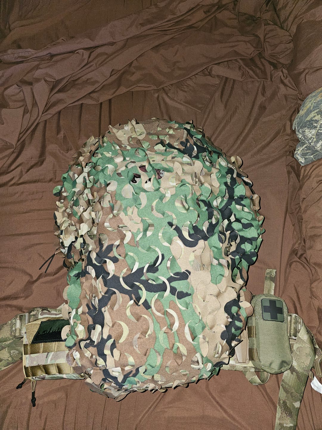 Customer photo review of PackScrim™ | Camo Netting for Backpack
