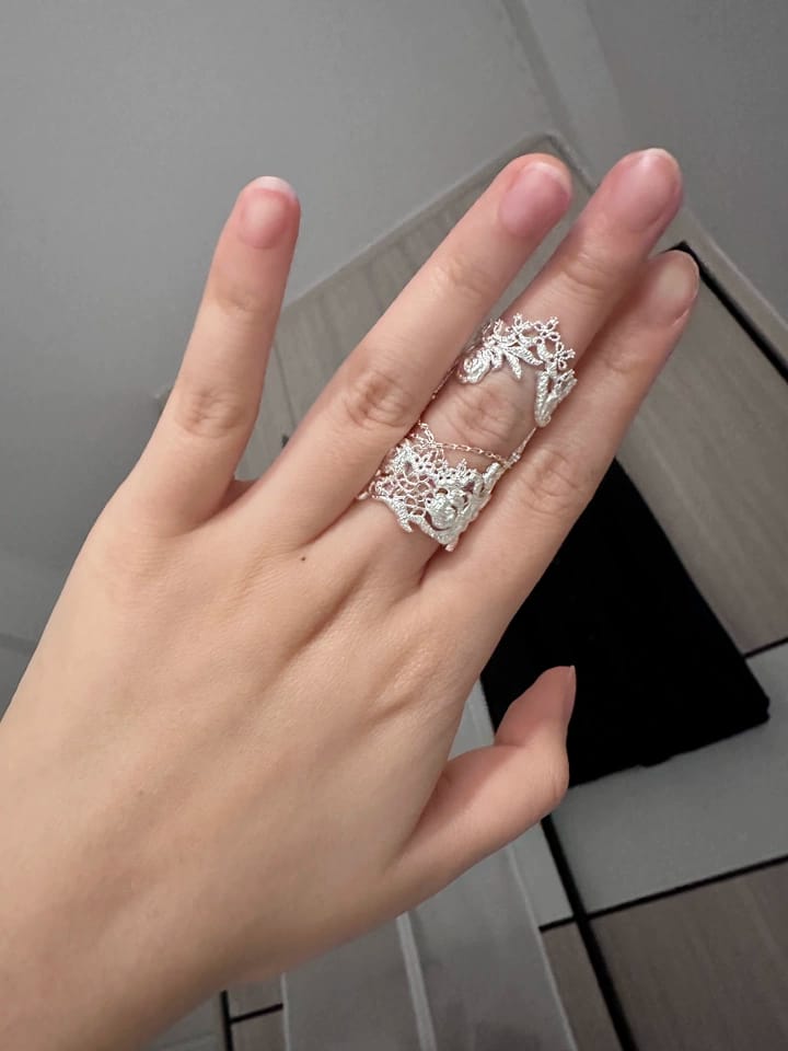 Customer photo review of Rebellious Tenderness Baroque Lace Adjustable Ring™