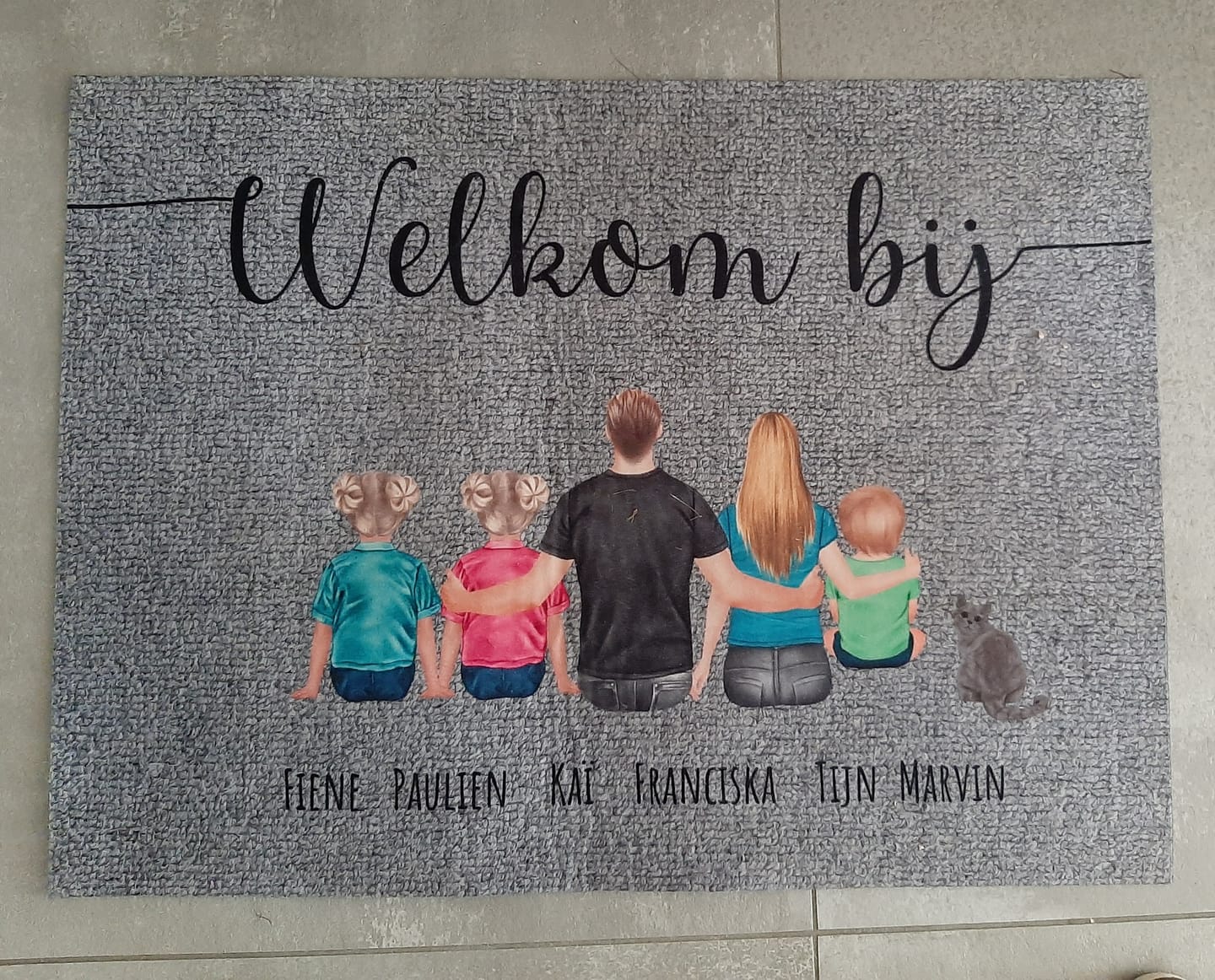 Customer photo review of Familie - Gepersonaliseerde deurmat