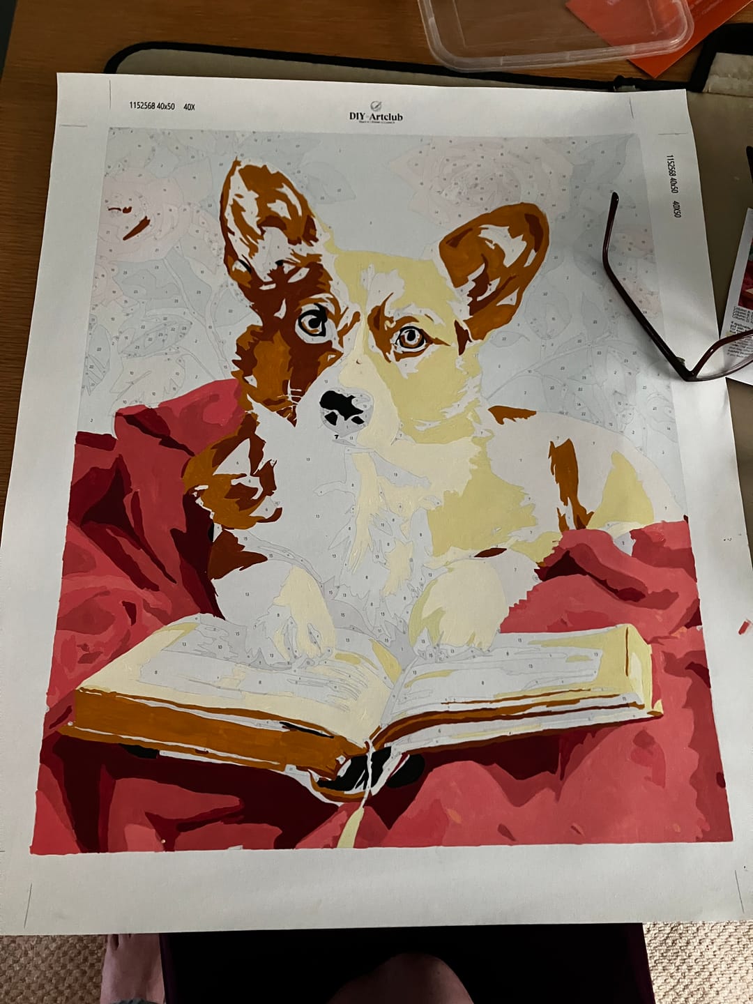 Customer photo review of Intelligent Corgi | Paint by Number