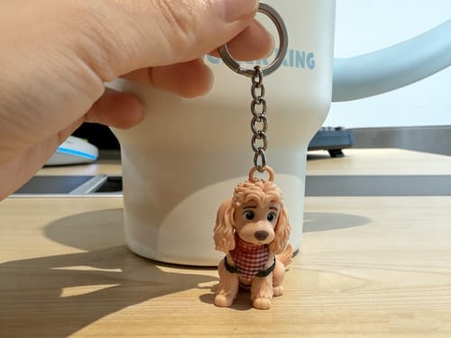 Customer photo review of Personalized 3D Keychain from Photo – Custom Bag Charm Gift for Him & Her
