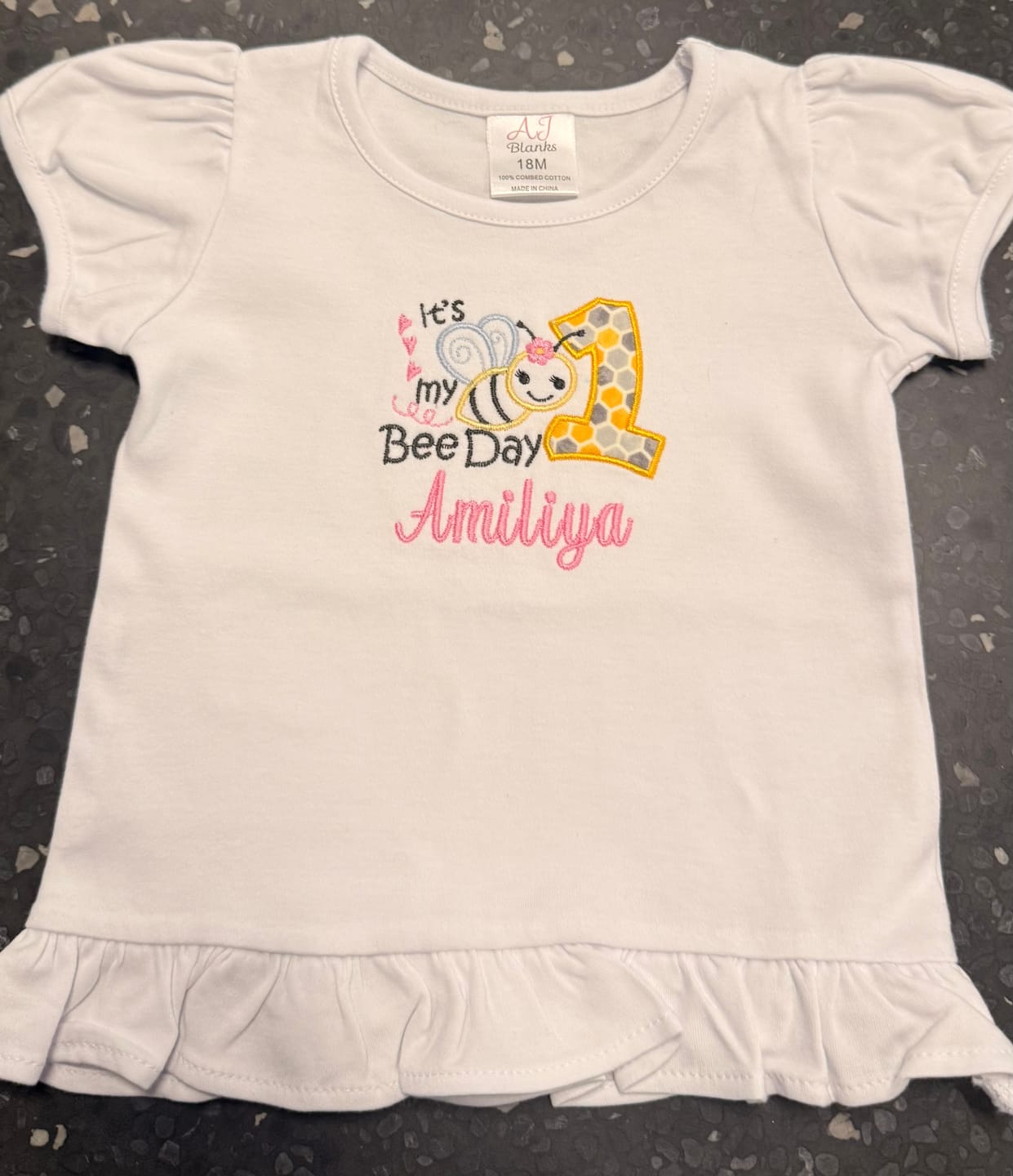 Customer photo review of Girl's Short Sleeve RUFFLE BOTTOM Shirts