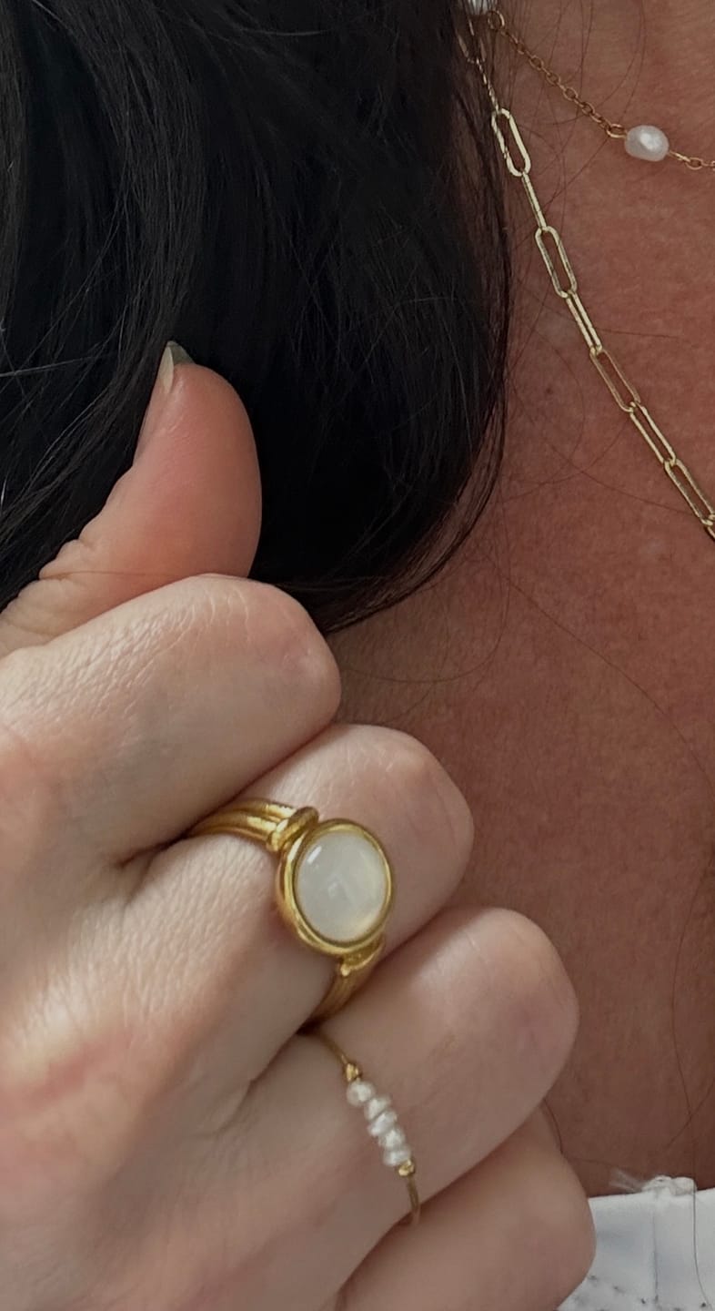 Customer photo review of Ariel Mini Pearl Ring (Bundle)