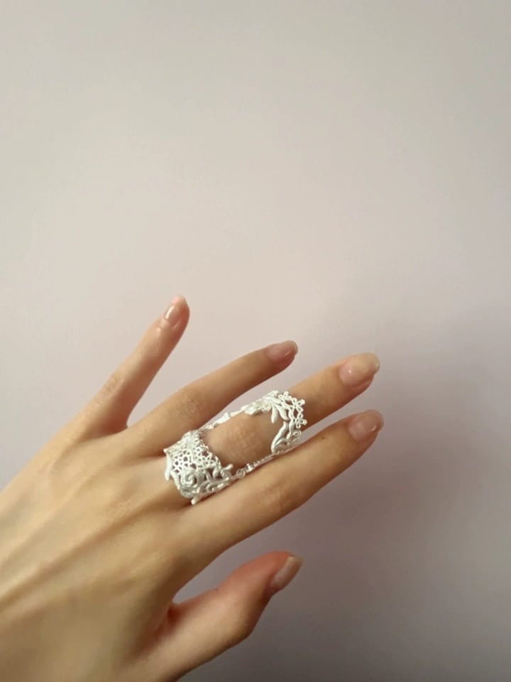 Customer photo review of Rebellious Tenderness Baroque Lace Adjustable Ring™