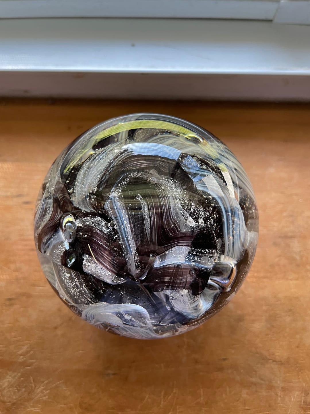 Customer photo review of Cotton Candy Orb with Infused Cremation Ashes