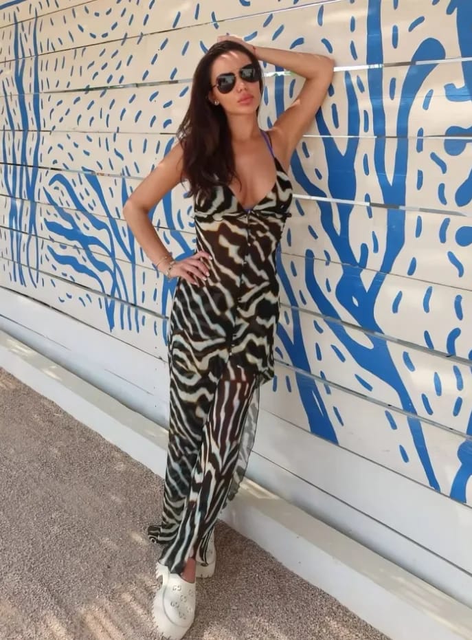 Customer photo review of Bianca Zebra Tunic Top and Trouser Set