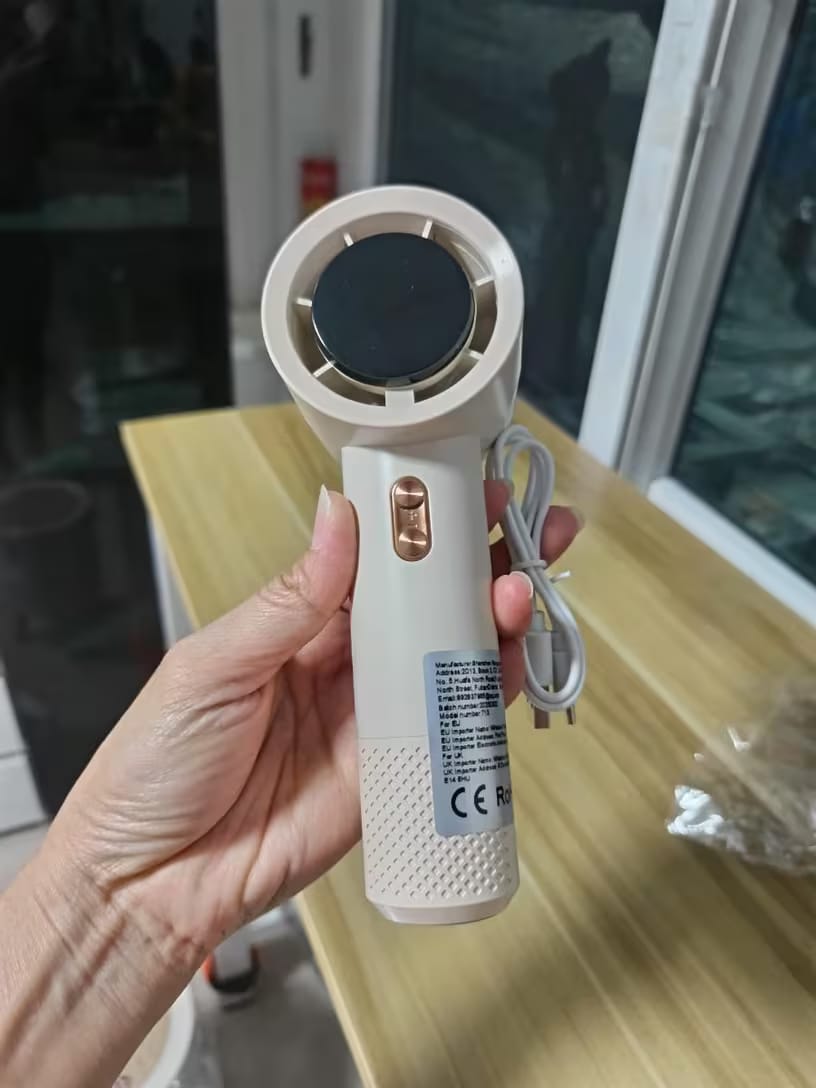 Customer photo review of Handlicher Mini-Ventilator – 199 Geschwindigkeitsstufen, 6 Flügel, bürstenloser Motor