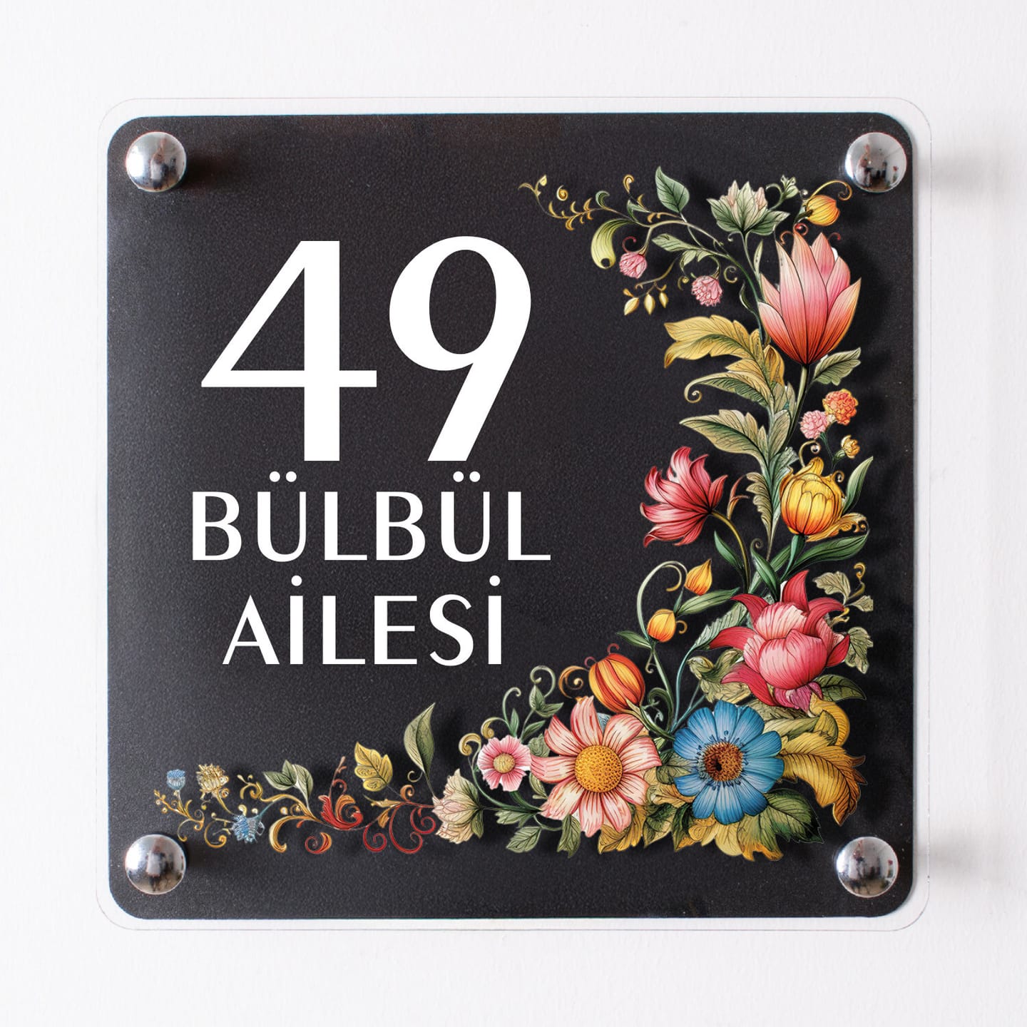 Customer photo review of Çiçek Desenli Zarif Daire Kapı Tabelası