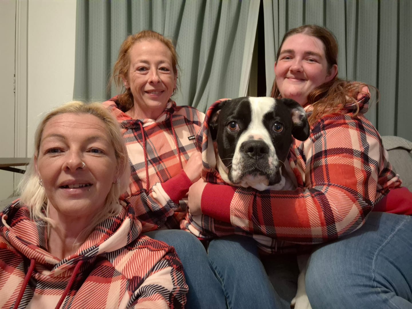 Customer photo review of Red Plaid Human Hoodie