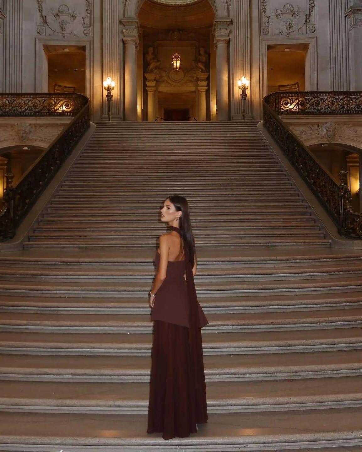 Customer photo review of Astoria Strapless Bodice Maxi Dress