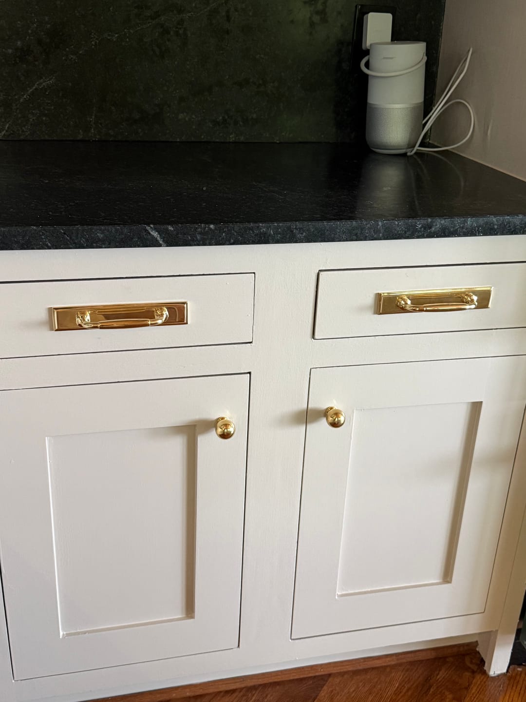 Customer photo review of Classic Cabinet Pulls with Backplate - Unlacquered Brass Polished
