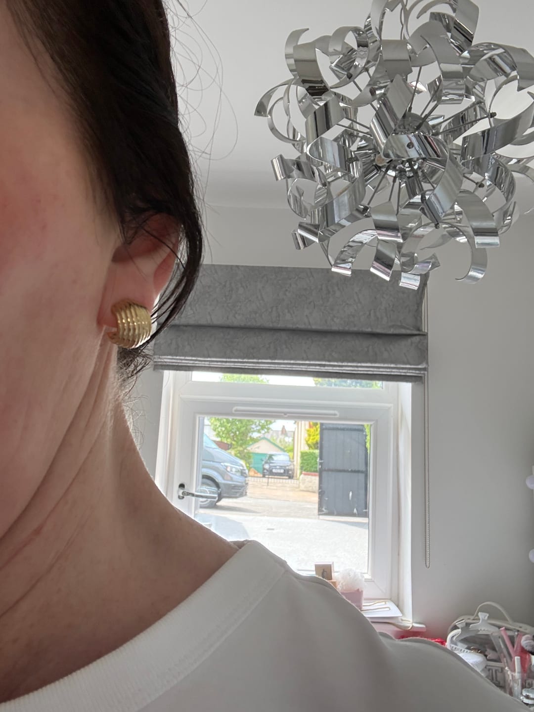 Customer photo review of Ribbed Dome Hoops