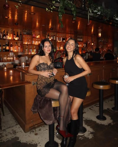 Customer photo review of Bianca Leopard Print Mini Dress