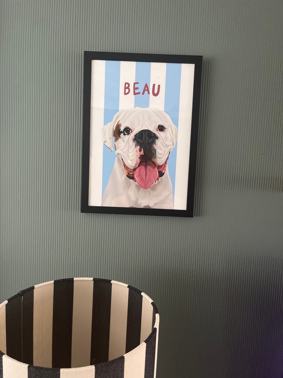 Customer photo review of Stripy | Custom Pet Portrait
