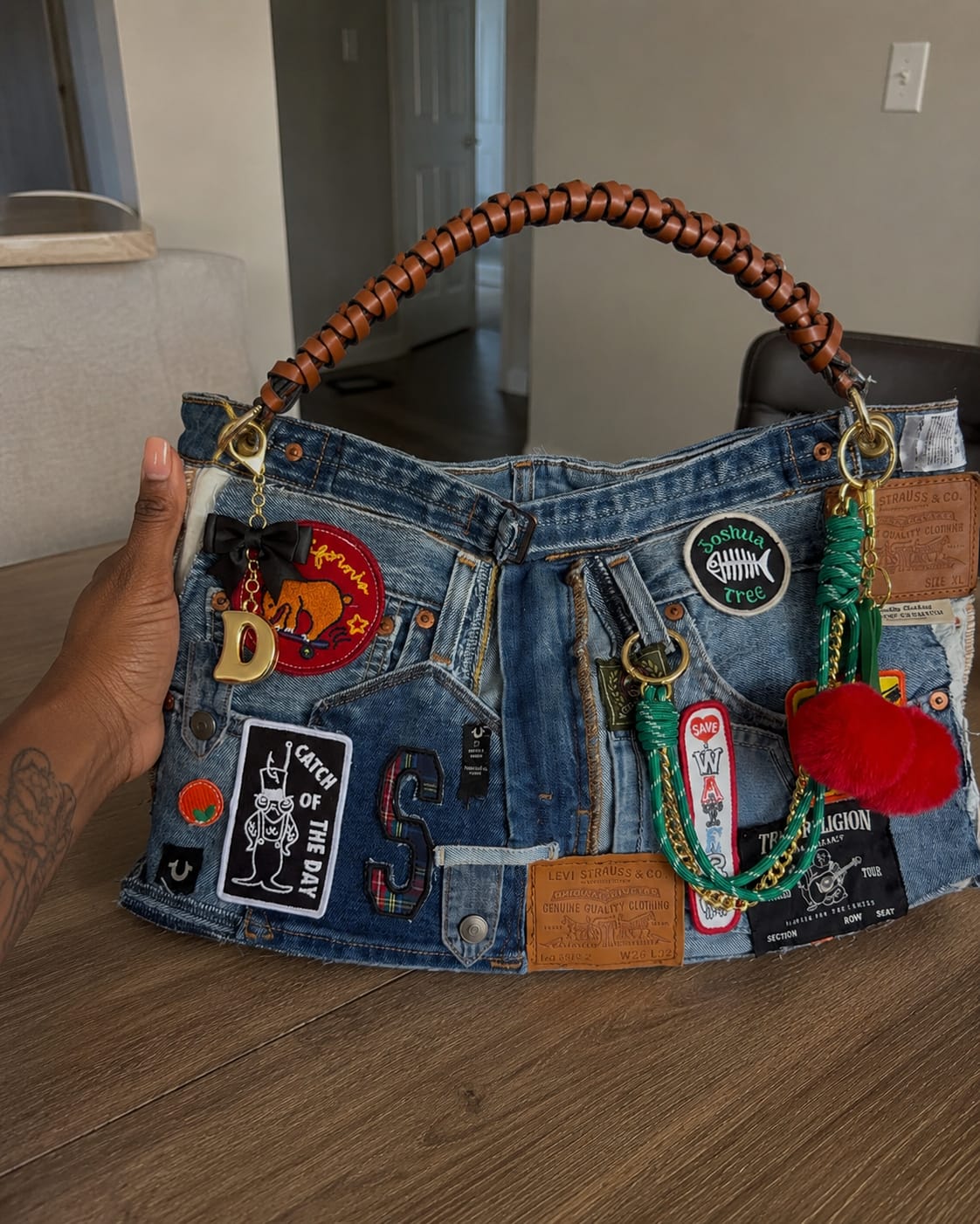 Customer photo review of Patchwork Denim Tote [Pre-Order For August]