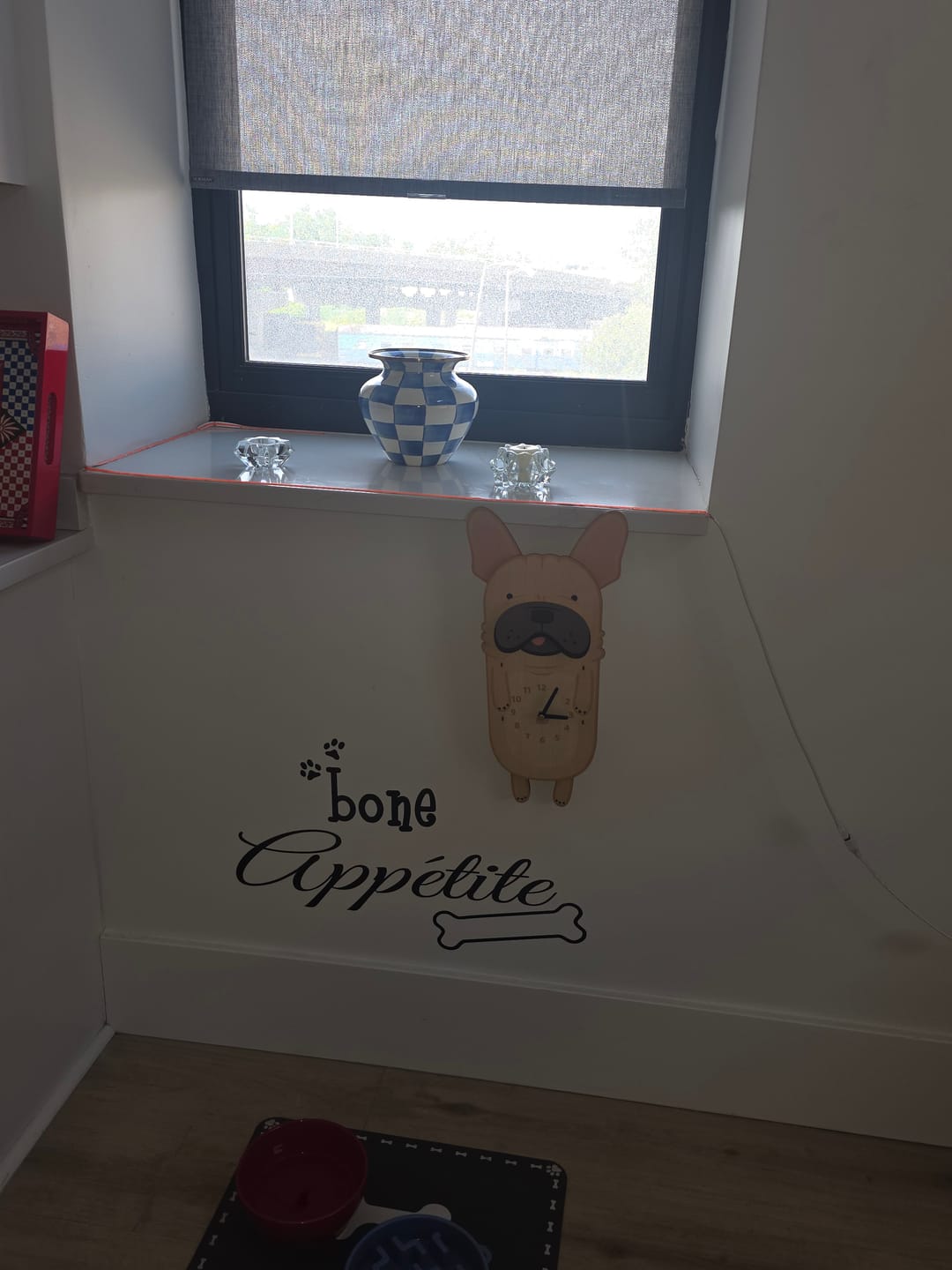 Customer photo review of Louie the French Bulldog Pendulum Clock