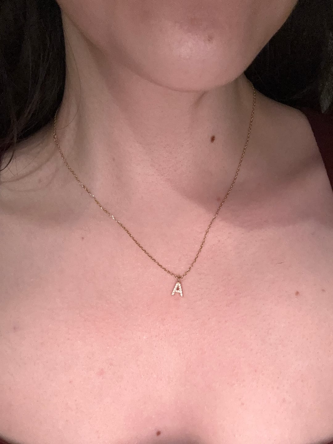 Customer photo review of Collar Dorado Inicial Zirconias
